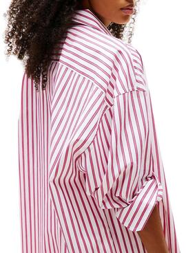 Vestido Tommy Jeans Oversized rosa para mujer