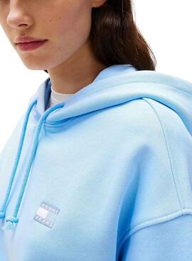 Sudadera Tommy Jeans Boxy azul para mujer