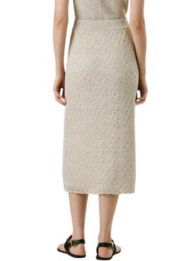 Falda Pepe Jeans Claire beige para mujer