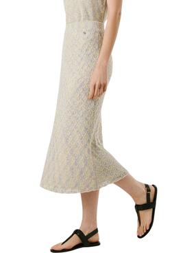 Falda Pepe Jeans Claire beige para mujer