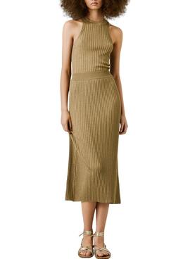 Falda Pepe Jeans Celia dorado para mujer