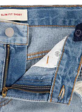 Bermudas Levis Destructed denim para niño