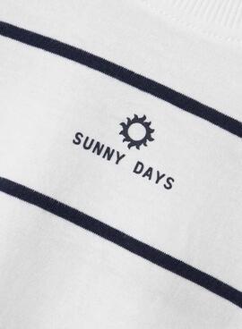 Camiseta Name It Jaben rayas blanco y marino niño