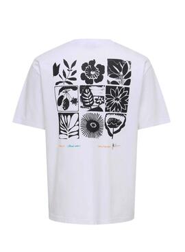 Camiseta Only and Sons Tristan Flores blanco para hombre