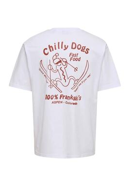 Camiseta Only and Sons Tristan Chilly Dogs blanco para hombre
