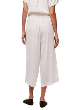 Pantalón Pieces Pia blanco para mujer