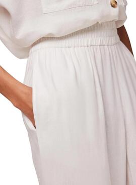 Pantalón Pieces Pia blanco para mujer