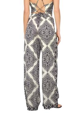 Pantalón Only Hairon étnico blanco y negro para mujer
