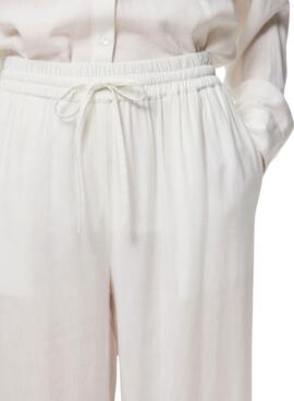 Pantalón Pieces Pia Wide blanco para mujer