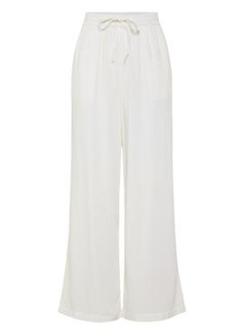 Pantalón Pieces Pia Wide blanco para mujer