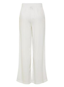 Pantalón Pieces Pia Wide blanco para mujer