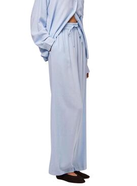 Pantalón Pieces Pia Wide azul para mujer