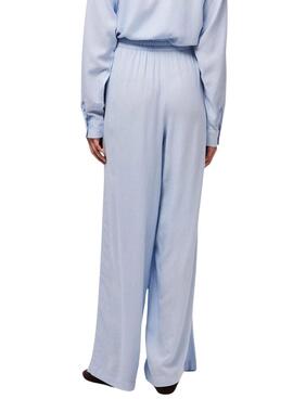 Pantalón Pieces Pia Wide azul para mujer