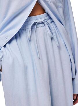Pantalón Pieces Pia Wide azul para mujer
