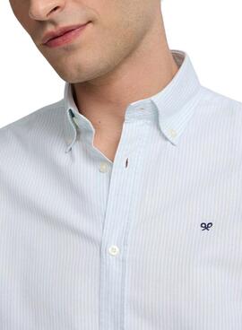 Camisa Silbon Oxford rayas verde para hombre