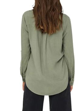 Camisa Only Yasmin verde para mujer