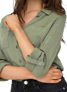 Camisa Only Yasmin verde para mujer