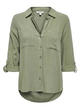 Camisa Only Yasmin verde para mujer