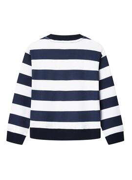 Sudadera Pepe Jeans Vania rayas azul y blanco niña