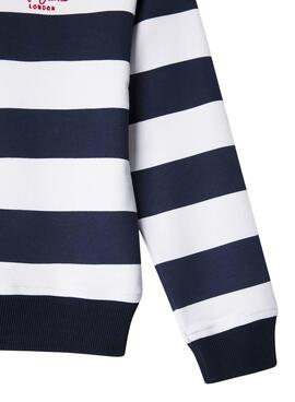 Sudadera Pepe Jeans Vania rayas azul y blanco niña