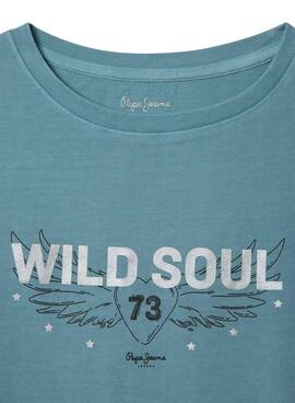 Camiseta Pepe Jeans Thais turquesa para niña