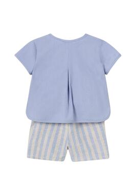 Conjunto Mayoral camisa y short azul para bebé