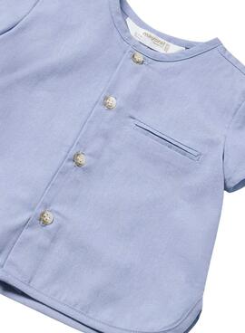 Conjunto Mayoral camisa y short azul para bebé