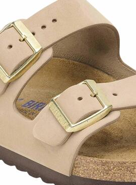 Sandalias Birkenstock Arizona Soft beige para mujer
