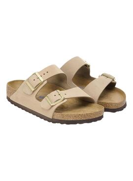 Sandalias Birkenstock Arizona Soft beige para mujer