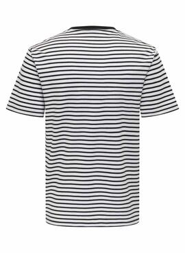 Camiseta Only and Sons Dawson blanco y negro para hombre