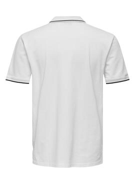 Polo Only and Sons Fletcher blanco para hombre