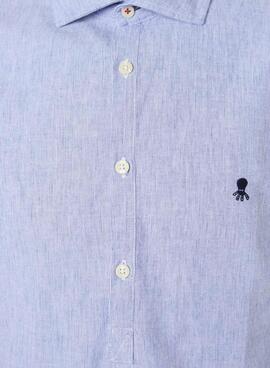 Polera El Pulpo Oxford milrayas azul para hombre