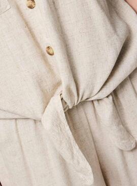 Camisa Pieces Pia beige para mujer