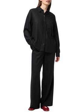 Camisa Pieces Pia negro para mujer