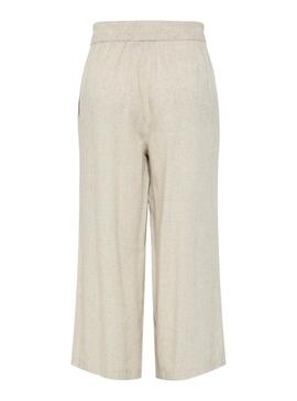 Pantalón Pieces Pia beige para mujer