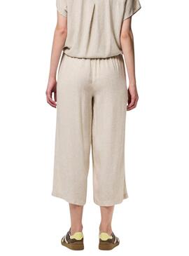 Pantalón Pieces Pia beige para mujer