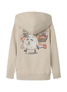 Sudadera Name It Kian beige para niño