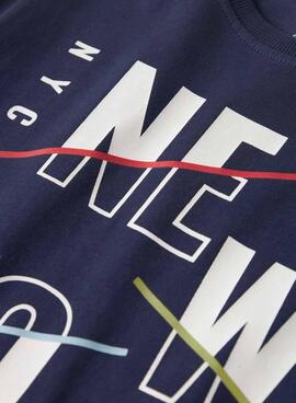Camiseta Name t Kingston azul marino para niño