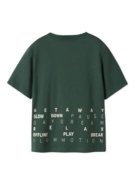 Camiseta Name It Kingston verde para niño