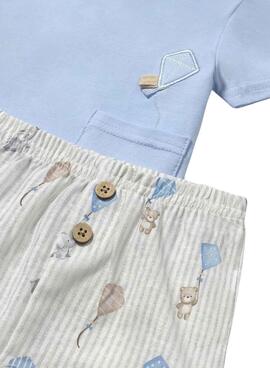 Conjunto Mayoral pantalón corto azul para niño