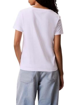 Camiseta Calvin Klein Jeans Monogram blanco para mujer