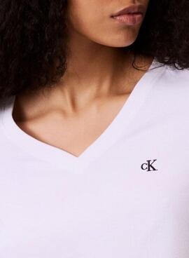 Camiseta Calvin Klein Jeans Monogram blanco para mujer
