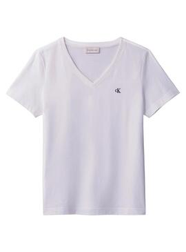 Camiseta Calvin Klein Jeans Monogram blanco para mujer