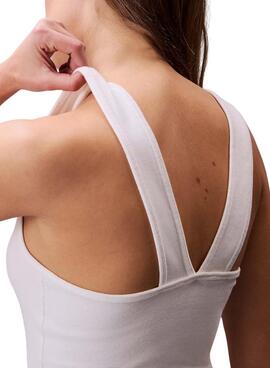 Camiseta Calvin Klein Jeans Rib blanco para mujer