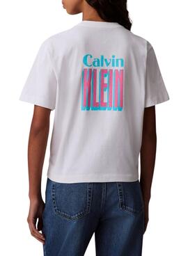 Camiseta Calvin Klein Jeans Boxy blanco para mujer