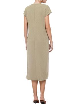 Vestido Vila Viadoria beige para mujer
