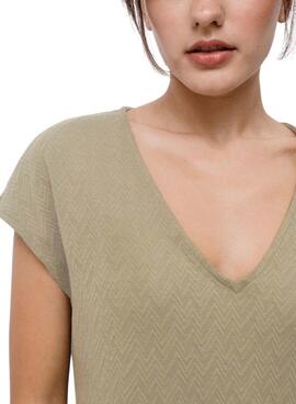 Vestido Vila Viadoria beige para mujer