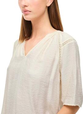 Blusa Vila Vilisbeth beige para mujer