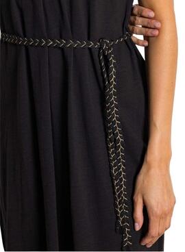 Vestido Vila Viverano negro con cinturón para mujer