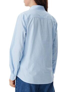 Camisa  Tommy Jeans Pinstripe azul para mujer 